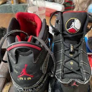Mens size 14 Jordans black and red